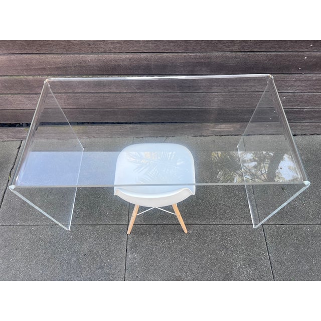 Mid Century Clear Acrylic Desk For Sale - Image 11 of 12