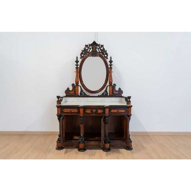 Baroque Large Romantic Dressing Table, 19th Century For Sale - Image 3 of 17