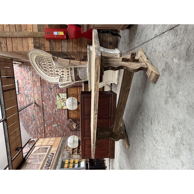 Monastery‑Style Table with Benches, Set of 3 For Sale - Image 6 of 14