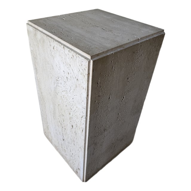 1980s Italian Postmodern Organic Travertine Marble Pedestal / Dining Table Base For Sale