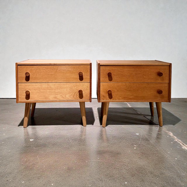 Vintage Oak Bedside Tables from Ikea, Denmark, 1970s, Set of 2 For Sale - Image 9 of 10