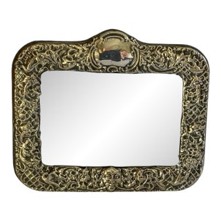 Vintage William Comyns & Sons Ltd. Sterling Silver Picture Frame Glass Velvet Made in England 1973 For Sale