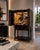 A striking Century Furniture Prink Bar Cabinet that beautifully blends Hollywood Regency glamour with Art Deco Revival...