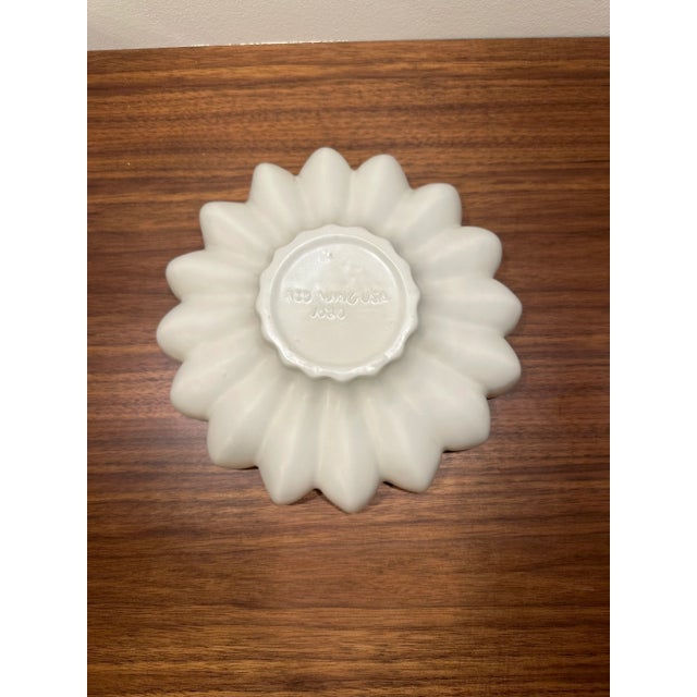 Red Wing Pottery Vintage Red Wing Pottery White Fluted Bowl For Sale - Image 4 of 7