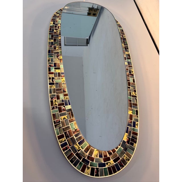 Large Illuminated Mosaic Mirror, 1950s For Sale - Image 11 of 18