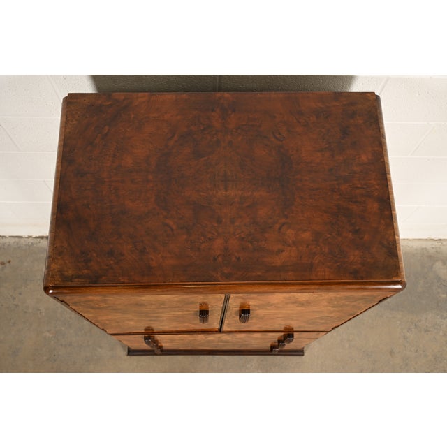 Donald Deskey Style Art Deco Burl Wood Gentleman's Chest, Circa 1930s For Sale - Image 13 of 16