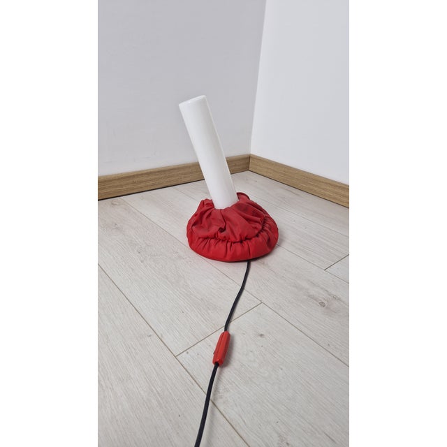 Cloche Table Lamps in Red and Black Fabric by De Pas Durbino & Lomazzi for Sirrah, 1982, Set of 2 For Sale - Image 9 of 18