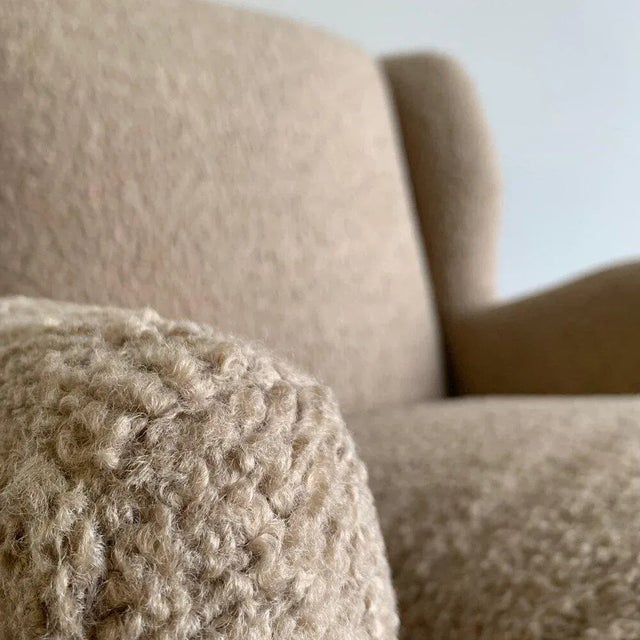 Mid Century Style Toast Wingback Chair For Sale - Image 11 of 13