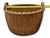 Outstanding Large Size Antique American Hand Woven Ash Wood Splint Maine Apple Farm Harvest Basket For Sale - Image 17 of 18
