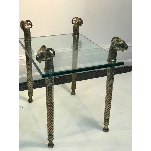 Modern Late 20th Century Ram's Head Side Accent Tables - a Pair For Sale - Image 3 of 6