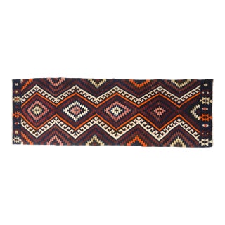 1950s Long Anatolian Flatweave Kilim Runner For Sale