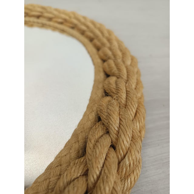 Glass Minet Rope Mirror by Adrien Audoux and Frida Minet, 1950s For Sale - Image 7 of 13
