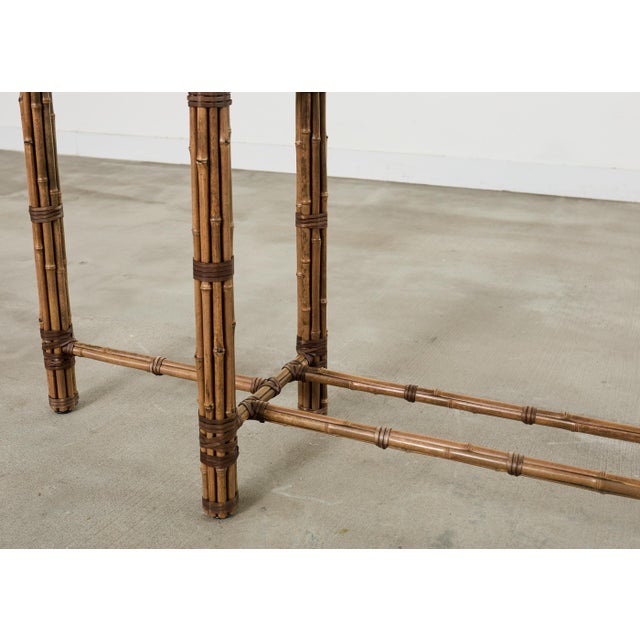McGuire Organic Modern Bamboo Glass Console Table 8 Ft. For Sale - Image 15 of 18