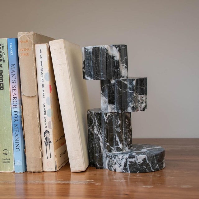 Candleholder in Black Marble by Forzini For Sale - Image 6 of 10