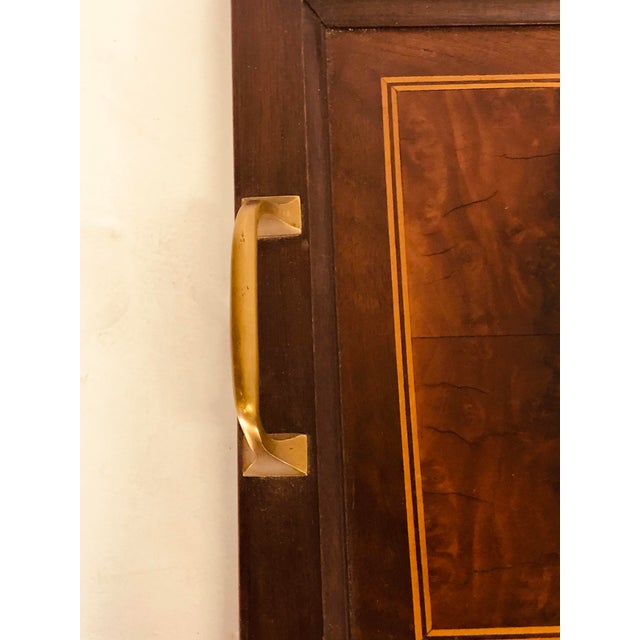 Mid-Century Modern Vintage 1950s Rectangular Mahogany Serving Tray For Sale - Image 3 of 6