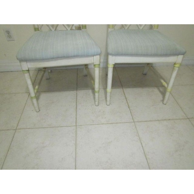 1980s 1980s Hollywood Regency Faux Bamboo Chippendale Dining Room Set of 5 For Sale - Image 5 of 12