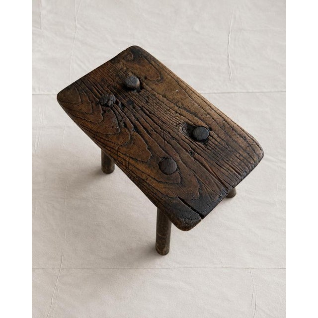 19th Century Primitive Country Oak Milking Stool For Sale - Image 6 of 7