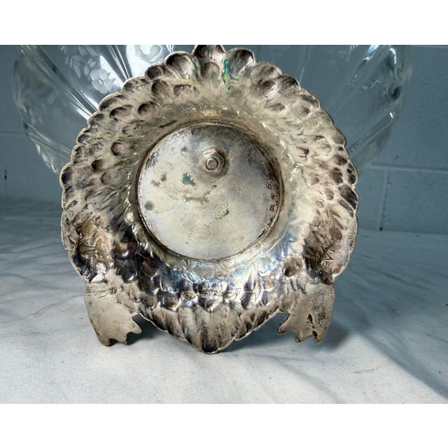 Antique 1800's Georg Roth & Co. Hanau German 800 Silver Cut Glass Swan Bowl For Sale - Image 17 of 17