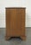 Vintage Oak Office Filling Cabinet with Two Drawers& Brown Leather Top For Sale - Image 13 of 15
