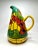 Vintage Art Nouveau Tiffany Style "Poppy Flowers" Painted Ceramic Pitcher, Yellow, Red, and Navy Blue For Sale In Houston - Image 6 of 11