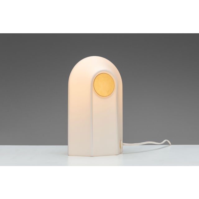White Opal Glass Table Lamps with Brass Detail from Peill & Putzler, 1970s, Set of 2 For Sale - Image 11 of 16