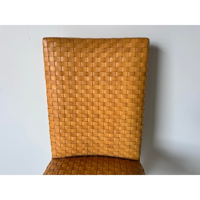 Vintage Italian Woven Leather Chair by Stone International For Sale In Miami - Image 6 of 12