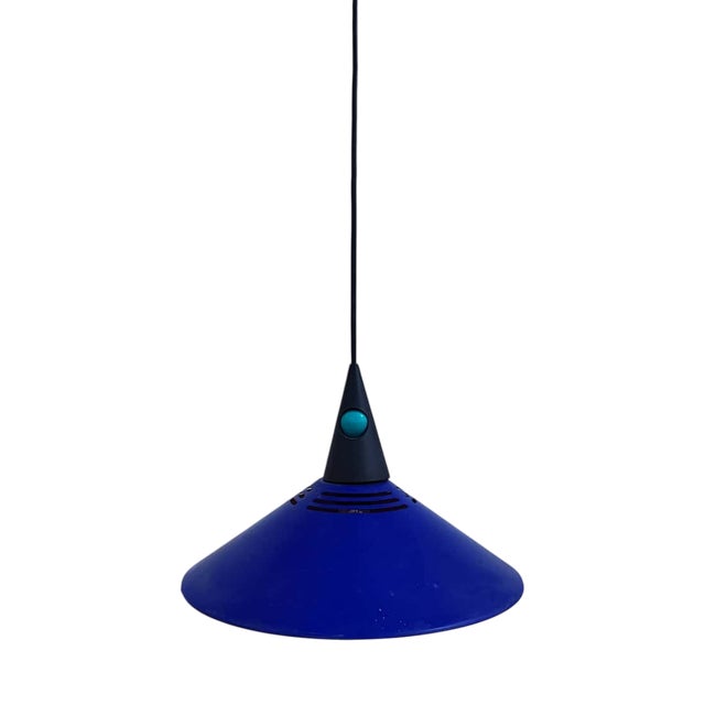 Vintage Pendant Lamp in Blue For Sale