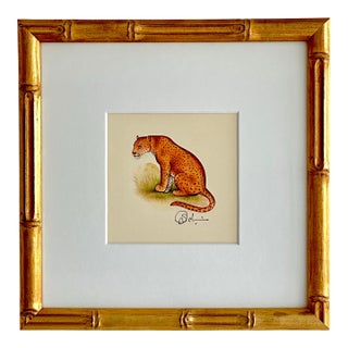 Original Hand-Painted Cheetah Painting, Framed For Sale