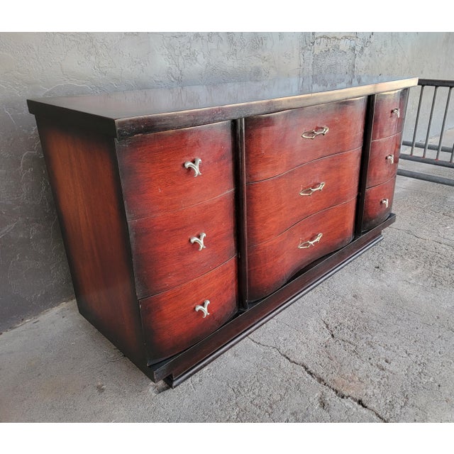 Wood Mid-Century Modern Mahogany Low Dresser For Sale - Image 7 of 18