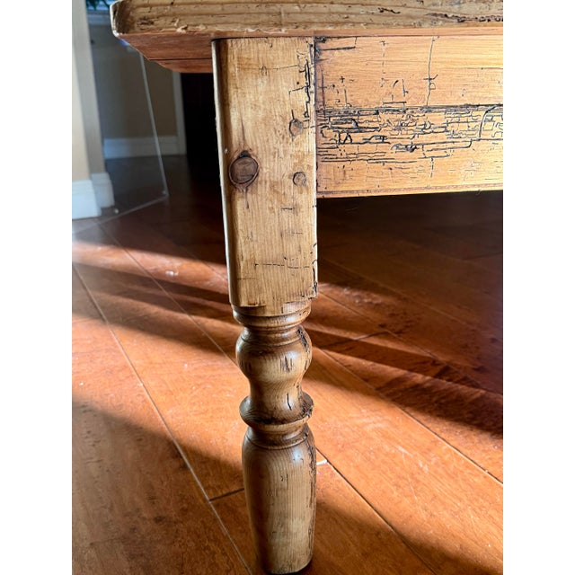 Old world antique rustic pine wood coffee table. Not sure how old, but was told it was from Britain and somewhere around...