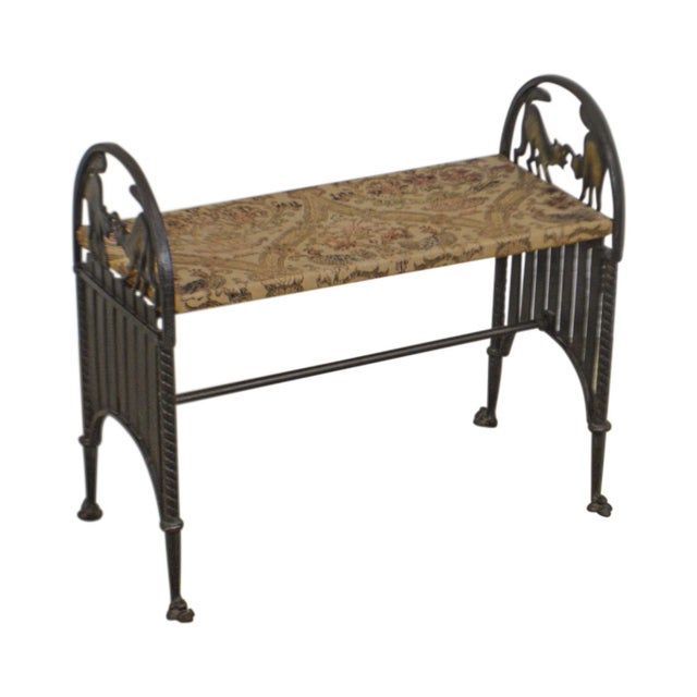 Art Deco Vintage Cast Iron Bench With Arched Fighting Cats Chairish