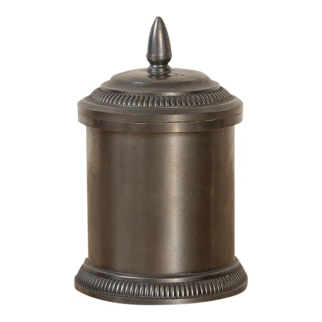1940s French Pewter Canister For Sale