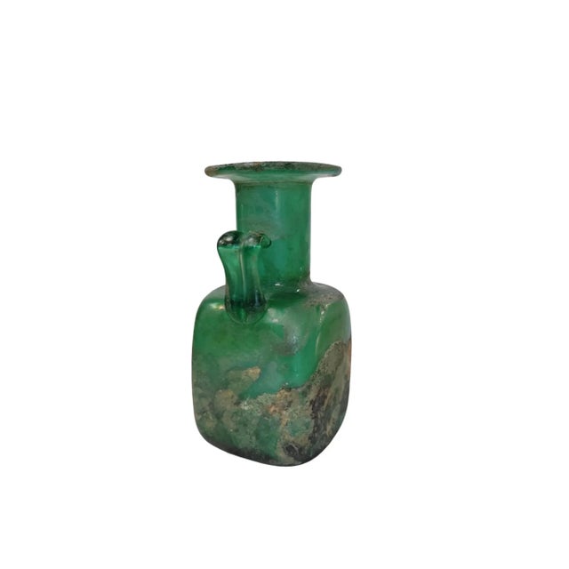 Ancient Roman or Early Islamic Glass Flask, 1st–7th Century Ad For Sale - Image 4 of 13