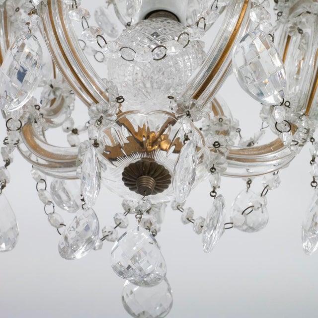 Glass 1930s Maria Theresa style crystal pendant For Sale - Image 7 of 9