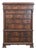 Traditional Burl Wood 7-Drawer Tall Chest With Lion Head Hardware For Sale