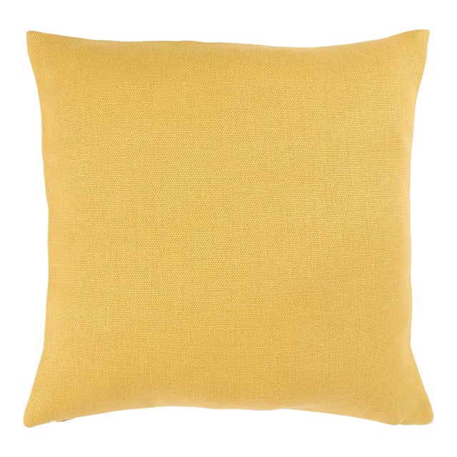 Schumacher Franc Linen 20" Pillow In Ochre For Sale
