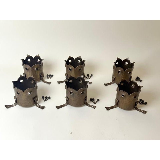 Brown Hand-Hammered Brass Ceiling Light, 1960s For Sale - Image 8 of 18