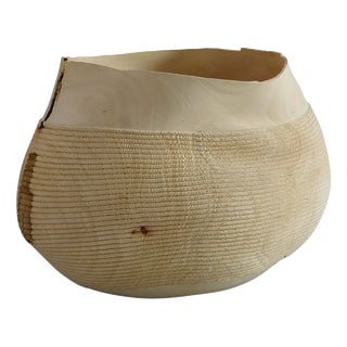Ovalie Vase in Fig Tree Wood by Yann Marot For Sale