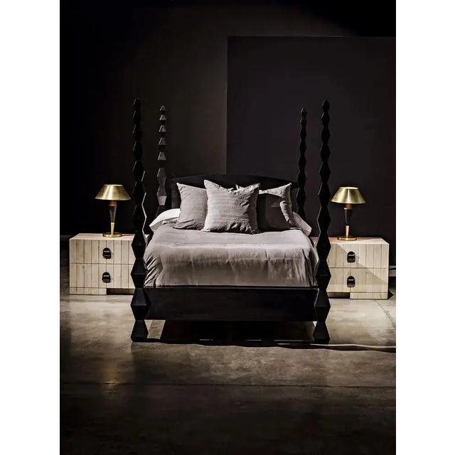 Mid-Century Modern NOIR Blau Table Lamp, Iron with Brass Finish and Black Iron Detail For Sale - Image 3 of 5