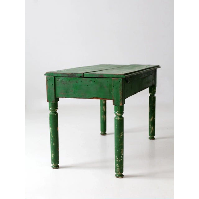 Antique Painted Wood Side Table For Sale - Image 4 of 13