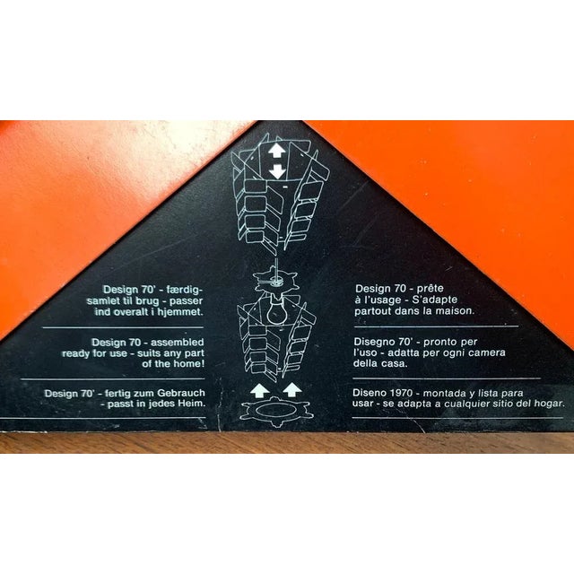 Mid-Century Space Age Orange Folding Pendant Lamp by Gunner Jensen, 1970s For Sale - Image 5 of 11