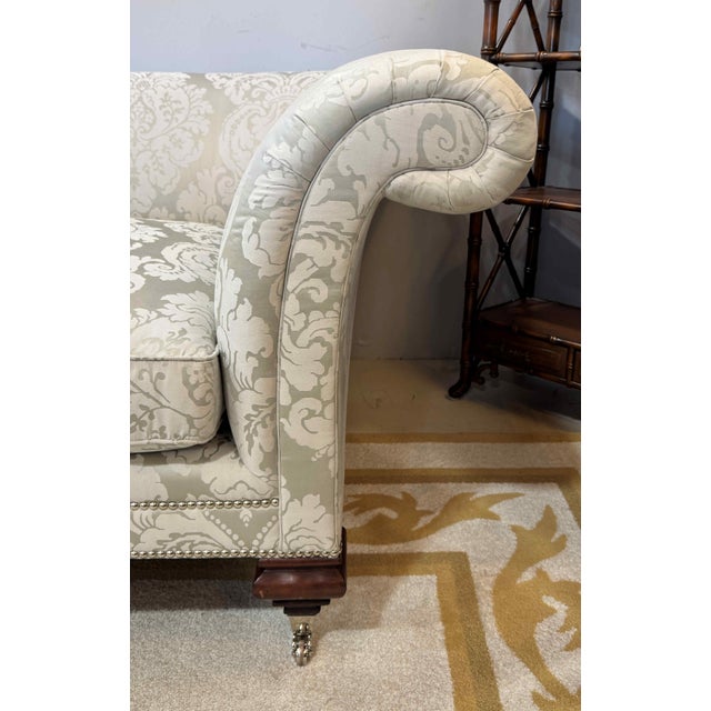 Ralph Lauren Heiress Sofa W/ Damask Upholstery For Sale - Image 9 of 14