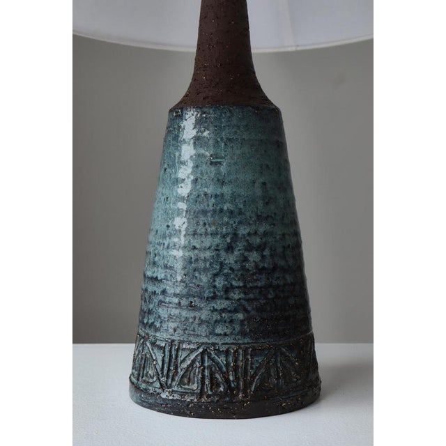 1960s Scandinavian Modern Brutalist Stoneware Table Lamp from Sejer, Denmark, 1960s For Sale - Image 5 of 13