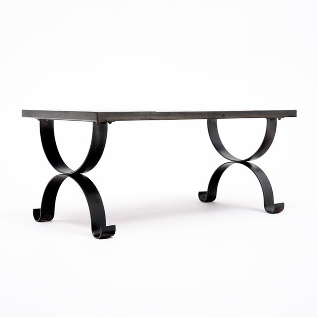 Orange Ceramic Tiled French Coffee Table From Vallauris For Sale - Image 8 of 9