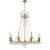 Joe Nye for Visual Comfort Signature Regency Large Chandelier in Hand-Rubbed Antique Brass with Seeded Glass For Sale