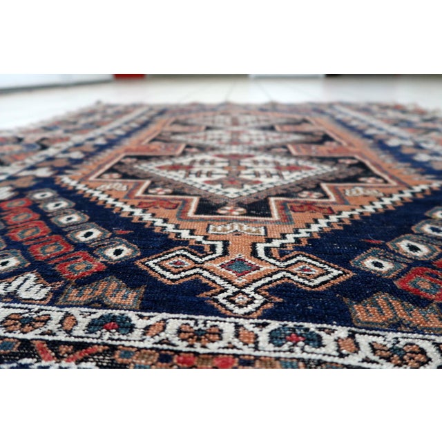 1920s, Antique Persian Afshar Rug 3.8' X 4.6' (115cm X 142cm) For Sale - Image 4 of 12