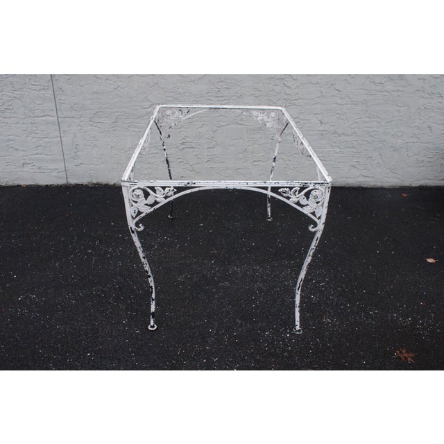 Vintage Five-Piece Wrought Iron Patio Dining Set For Sale - Image 12 of 12