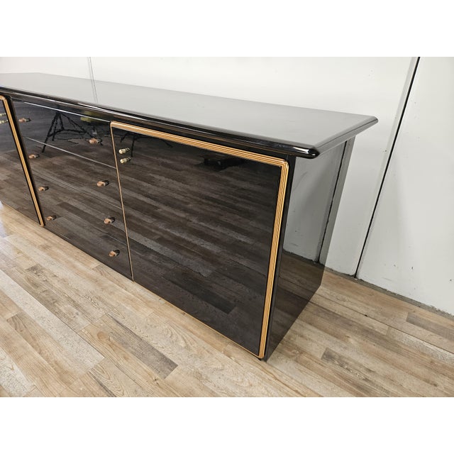 Sideboard in Black Lacquered Wood by Pierre Cardin, 1970 For Sale - Image 11 of 18