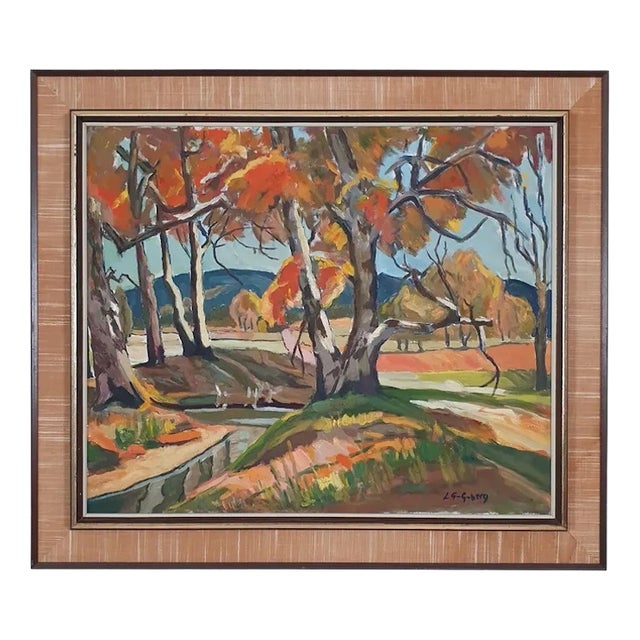 LG G-Berg, Landscape, 1970s, Oil Painting on Canvas, Framed For Sale