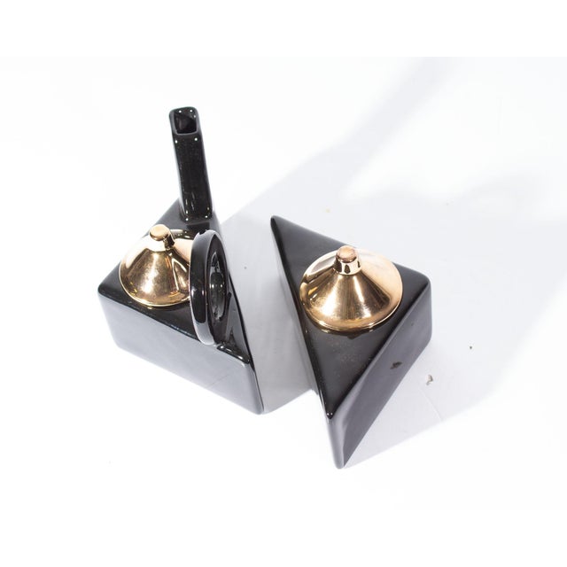 Postmodern Late 20th Century Feltman Langer Ceramic Postmodern Cream and Sugar For Sale - Image 3 of 6